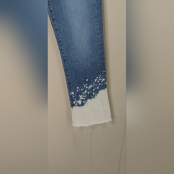 Veronica Beard Carly High Rise Bleach Above Ankle Crop  Splatter Jeans Size 24 - Picture 4 of 8